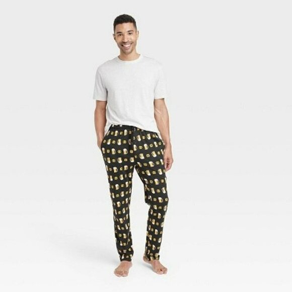 Men's Beer & Pretzel Food Print Pajama 2pc Set | Hanes | Small - Picture 8 of 10